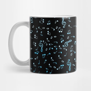 Pastel Blue Gradient Music Notes Mug